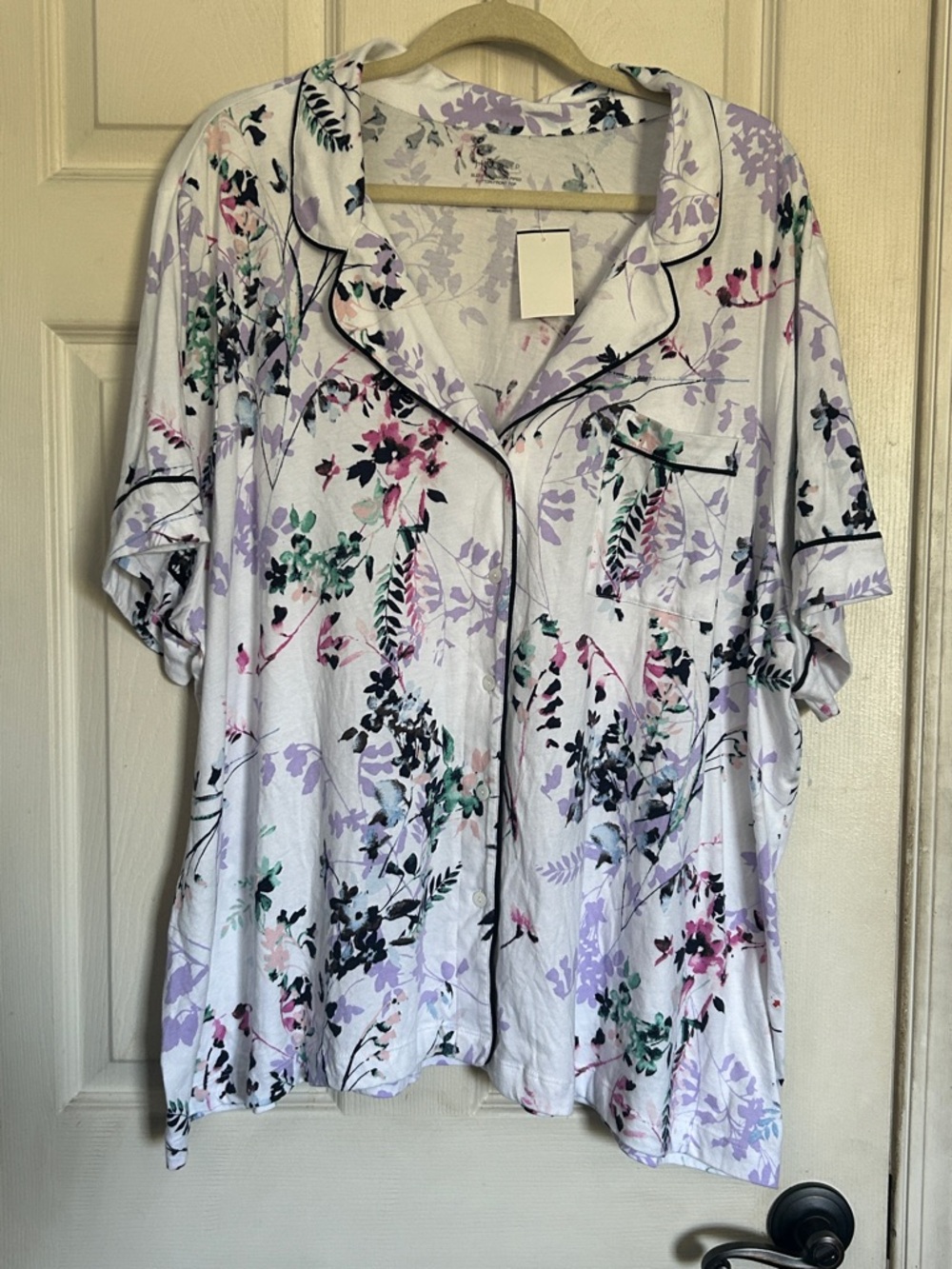 J. Jill sleep ultra soft piped button front floral top size 4X